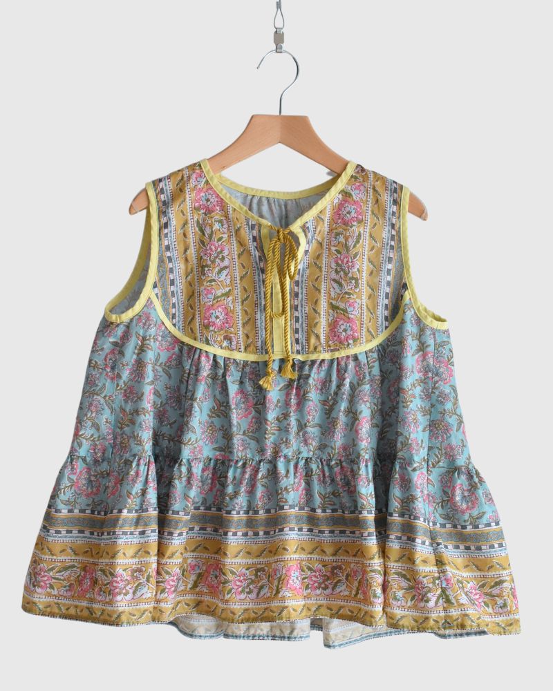 Indian-like print blouse in Blue
