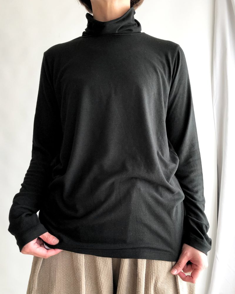 MIP Bear Jersey High Neck Pullover in Black MIP Bear Jersey High Neck Pullover in Black