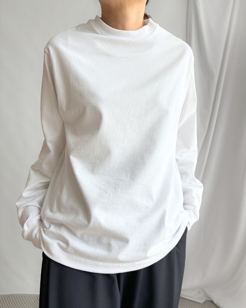 Jersey Crew Neck L/S TEE in White