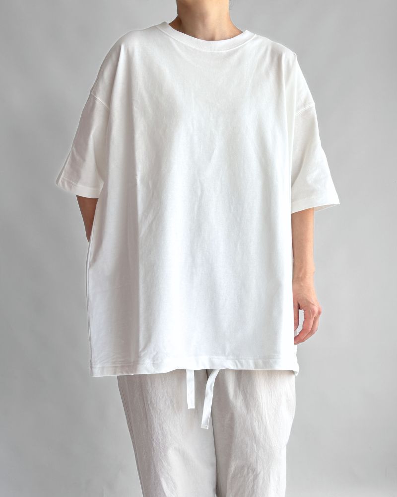 Shirring S/S PULLOVER in White Shirring S/S PULLOVER in White