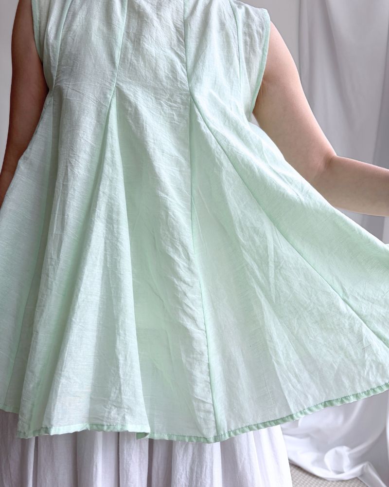 Silk cotton gusset 2-way tank top in LightGreen