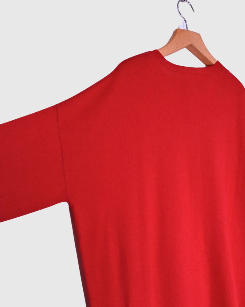 2-WAY Wide Long Cardigan in Red