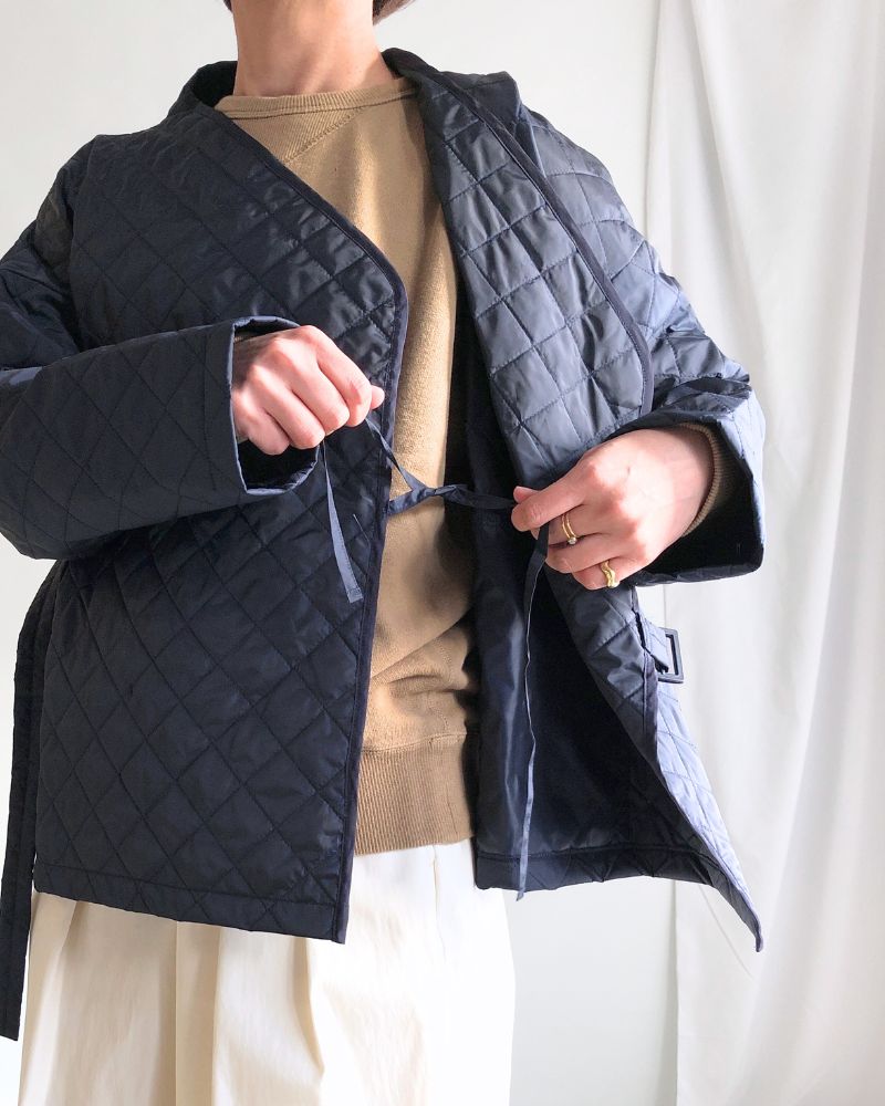 Quilted Cache Coeur Short Coat in Navy Quilted Cache Coeur Short Coat in Navy