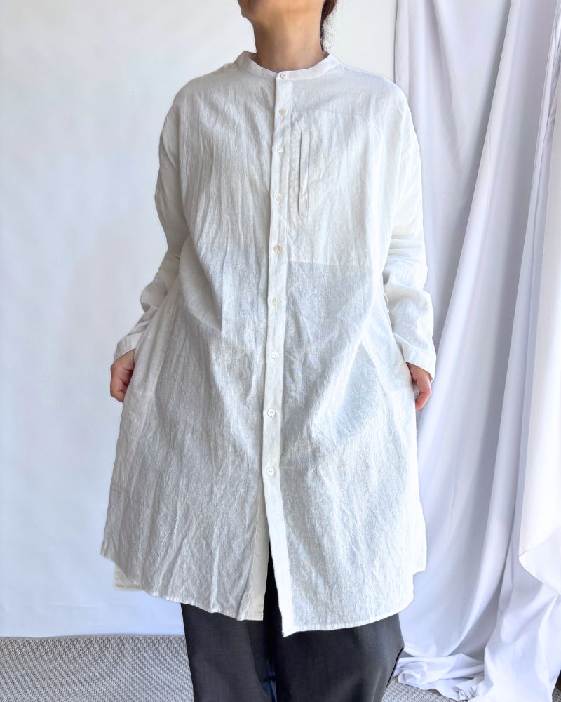 Cotton linen kameez tunic in White Cotton linen kameez tunic in White