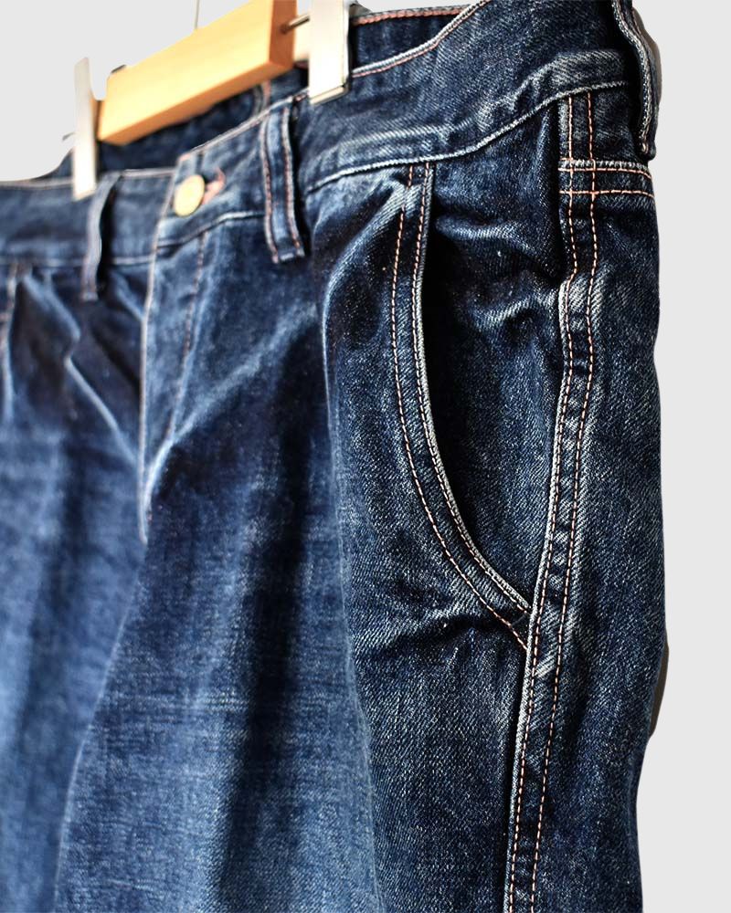 Ball-rimmed PKT Straight Denim in Indigo
