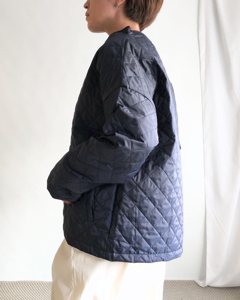 Quilted Cache Coeur Short Coat in Navy