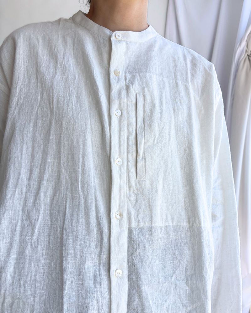 Cotton linen kameez tunic in White
