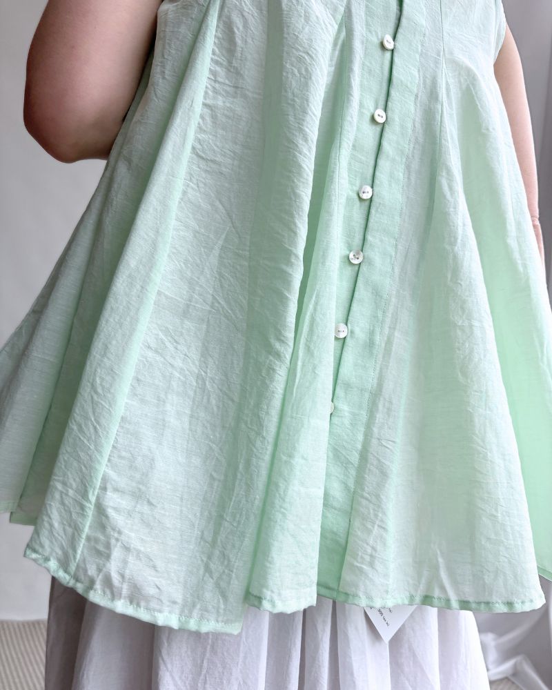 Silk cotton gusset 2-way tank top in LightGreen