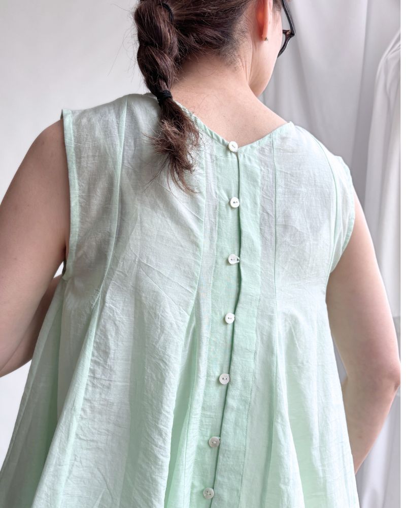 Silk cotton gusset 2-way tank top in LightGreen