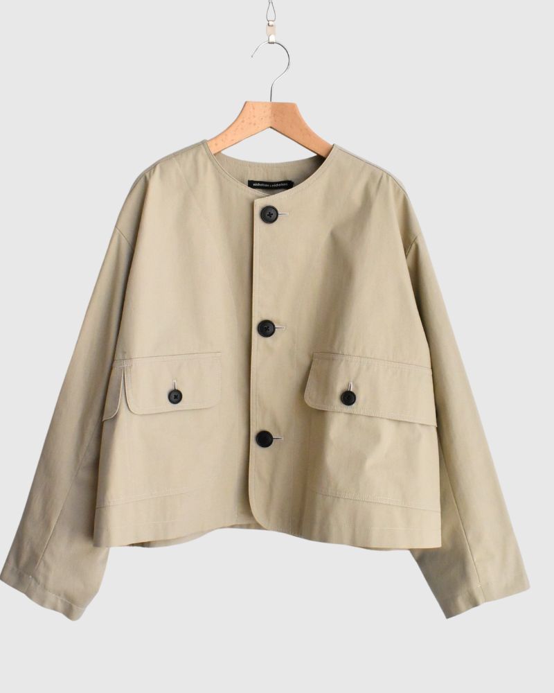 ROCKY-GABA Collarless Jacket in Beige