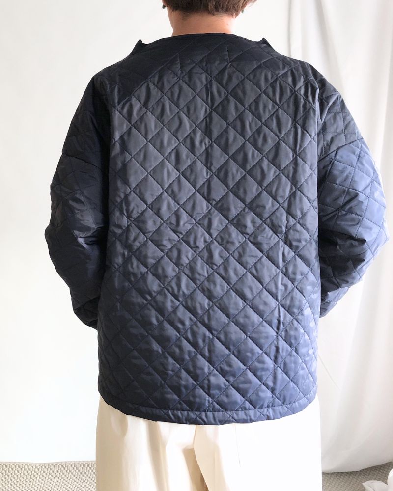 Quilted Cache Coeur Short Coat in Navy