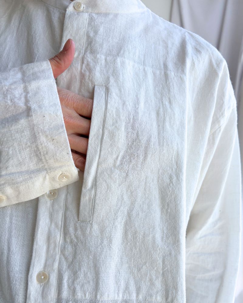 Cotton linen kameez tunic in White