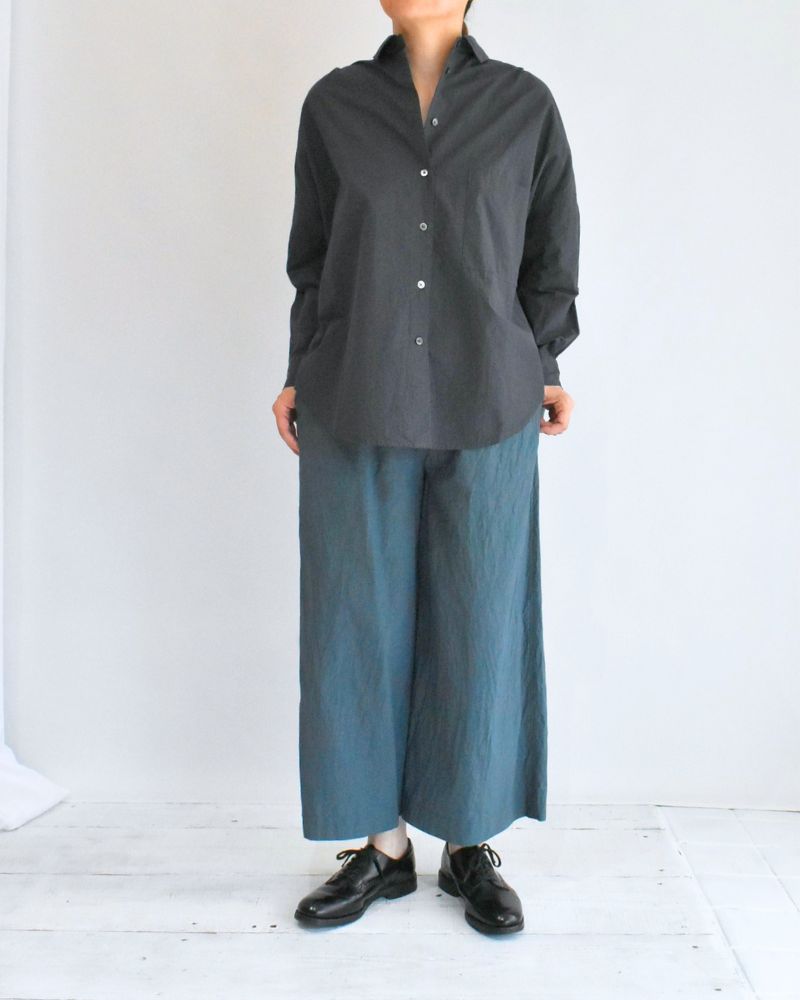 Tuck Cocoon Shirt in Gray