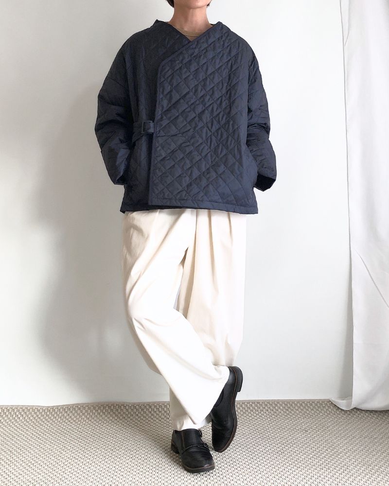 Quilted Cache Coeur Short Coat in Navy