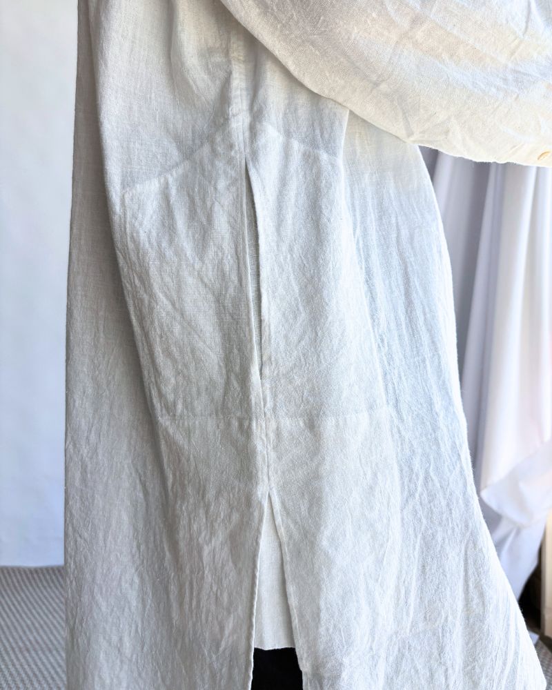 Cotton linen kameez tunic in White