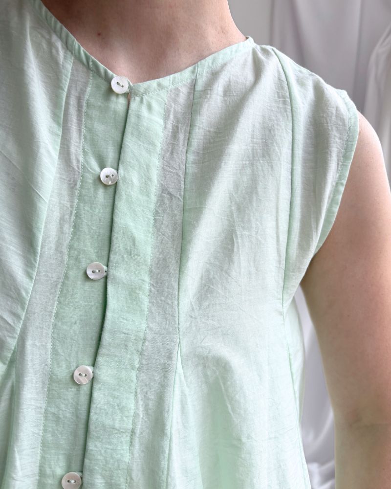Silk cotton gusset 2-way tank top in LightGreen