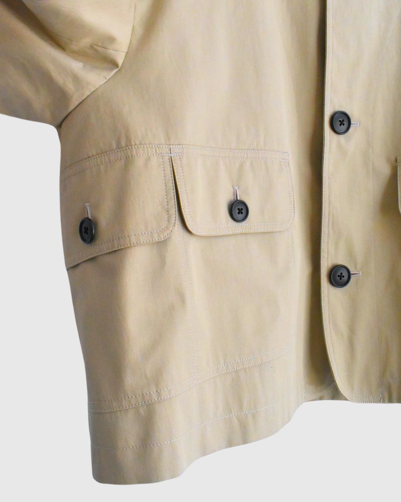 ROCKY-GABA Collarless Jacket in Beige