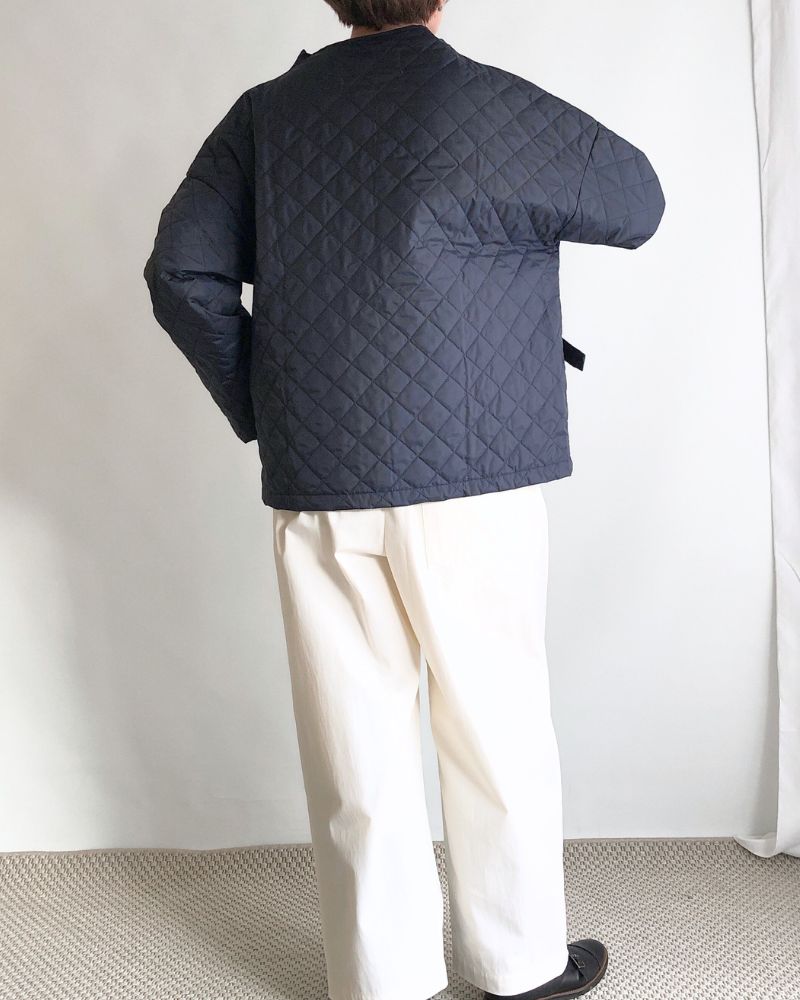Quilted Cache Coeur Short Coat in Navy