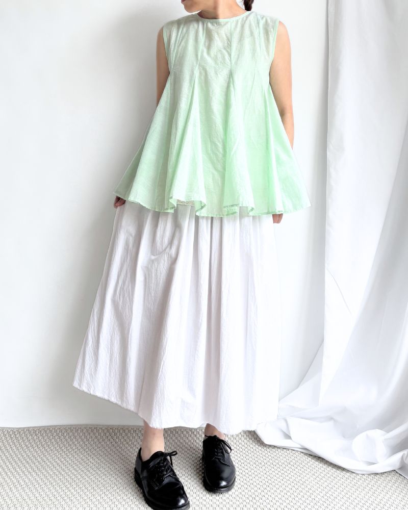 Silk cotton gusset 2-way tank top in LightGreen