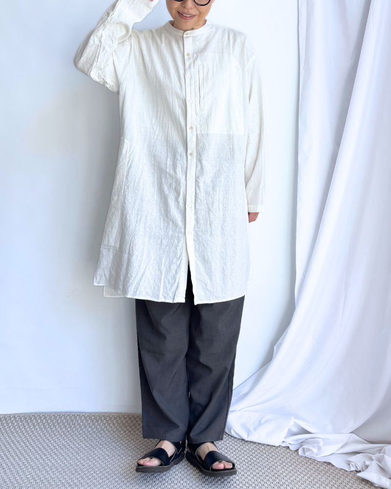 Cotton linen kameez tunic in White