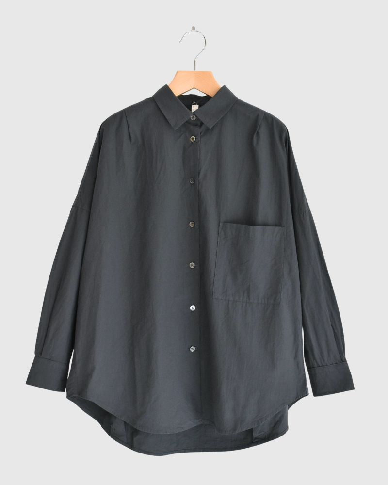 Tuck Cocoon Shirt in Gray