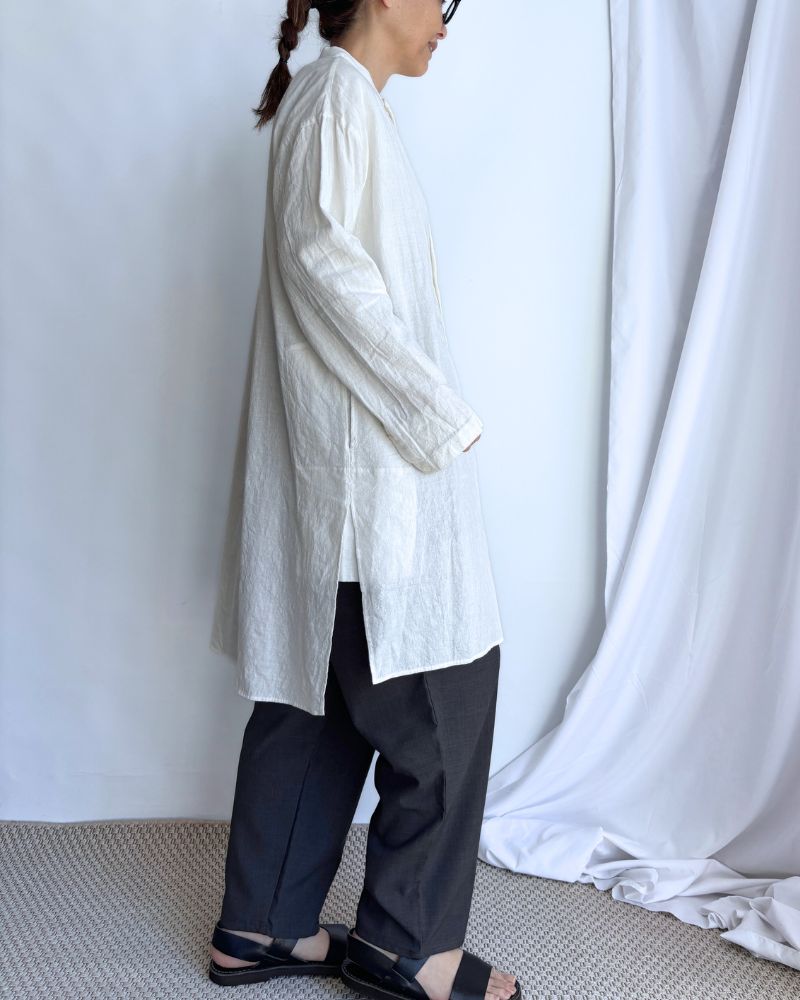Cotton linen kameez tunic in White