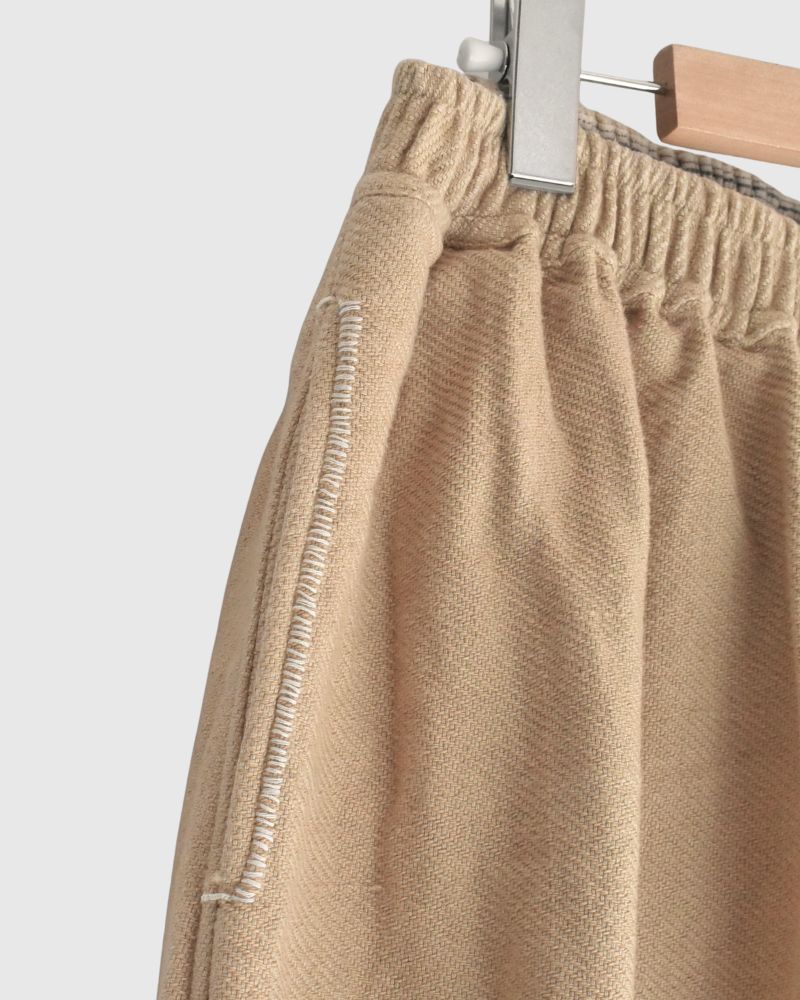 TEORI washed twill loose tapered pants in LightBeige