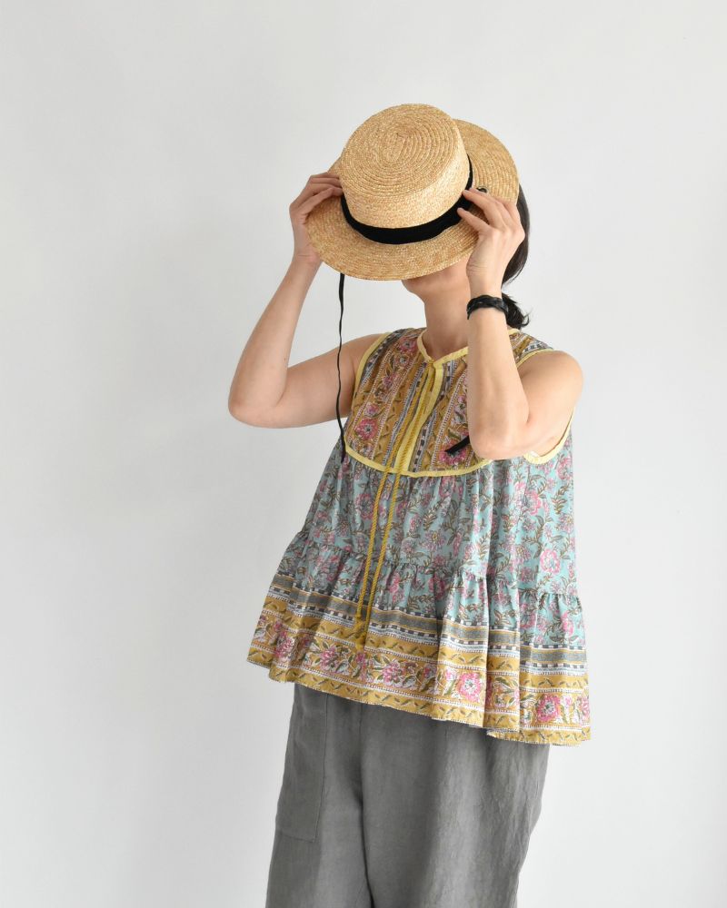 Indian-like print blouse in Blue Indian-like print blouse in Blue