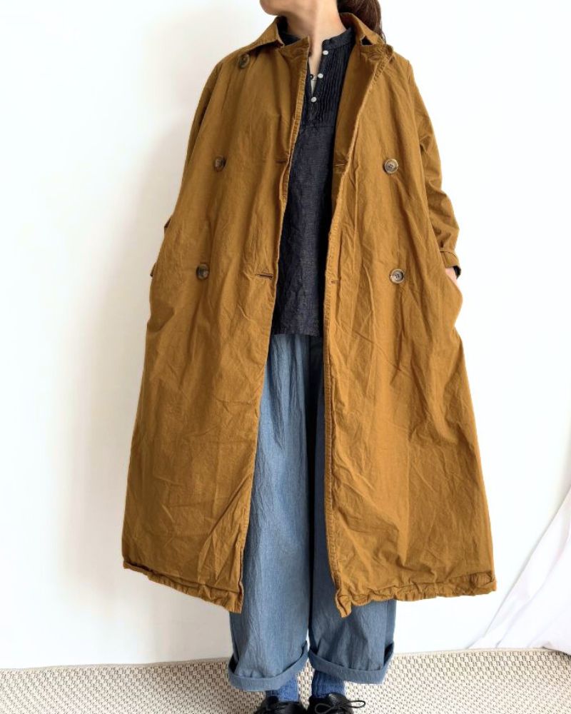 Double Button Coat in Brown