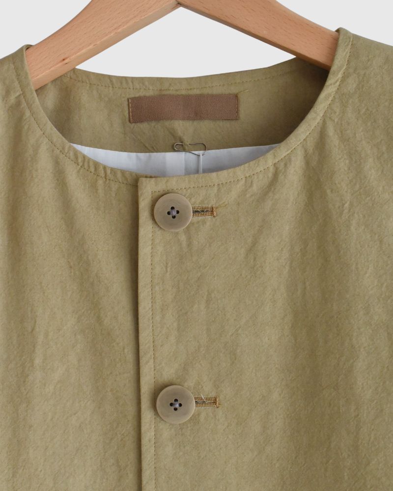 Collarless Jacket in SandBeige