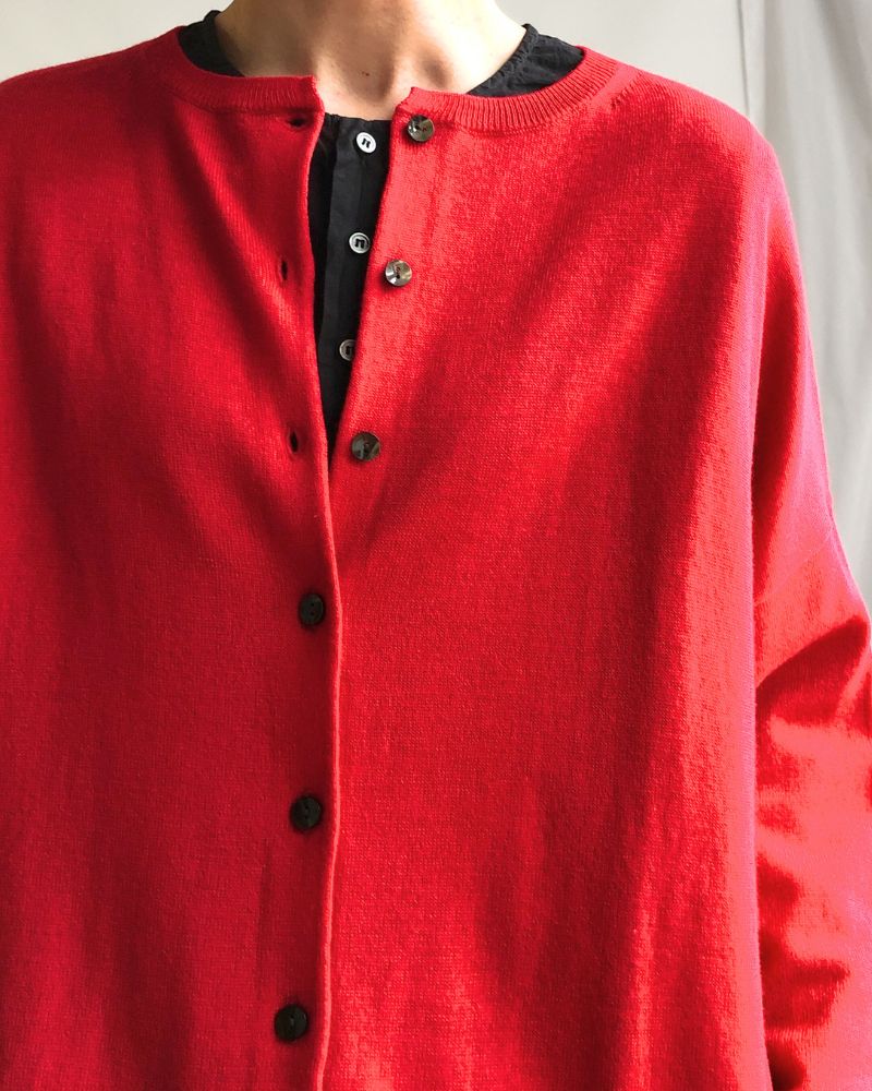 2-WAY Wide Long Cardigan in Red