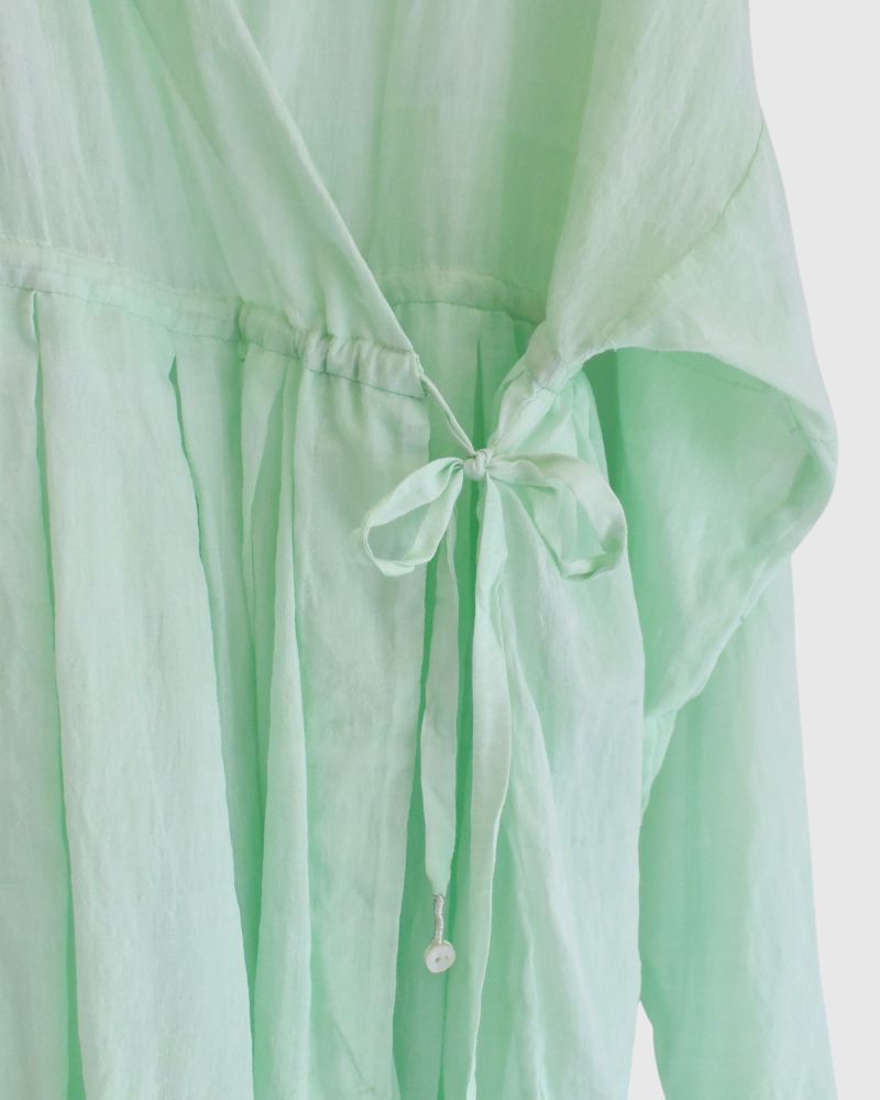 Silk Cotton Rabari Shirt in Light Green