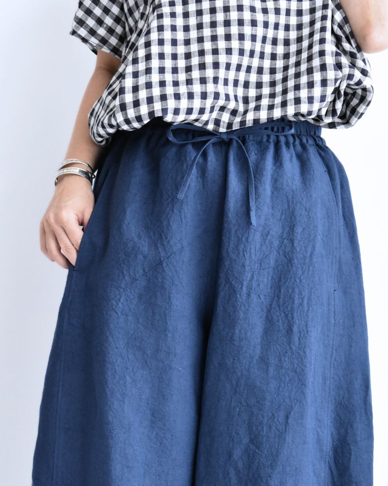 Barrel Leg Pants (LINEN) in DarkNavy