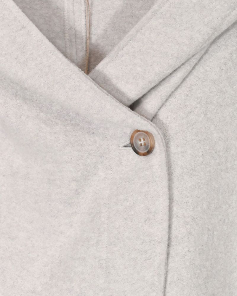 Felt Hooded Coat in OffWhite