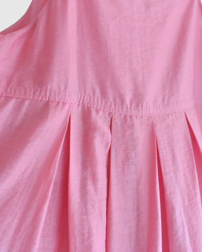 Tuck Volume Dress in Pink