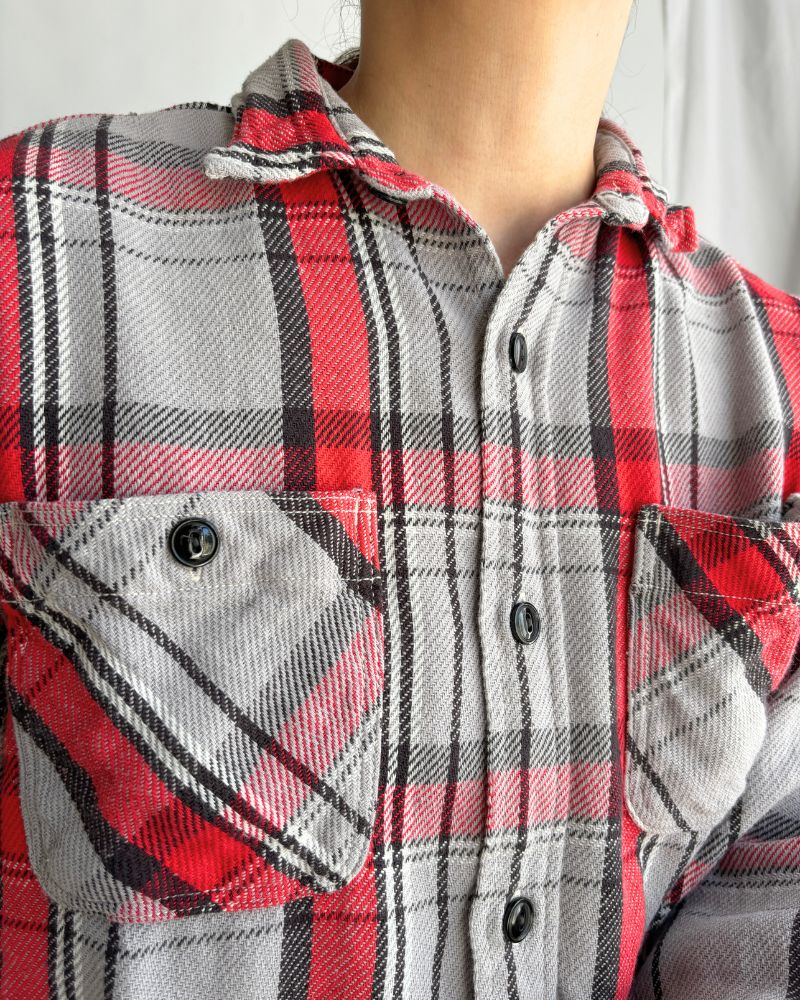 Unevenly Checked Shirt in Gray