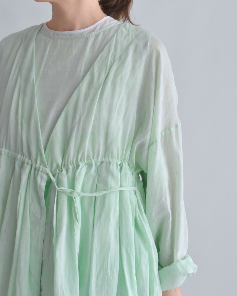 Silk Cotton Rabari Shirt in Light Green