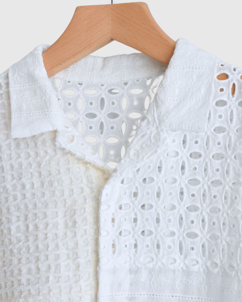 Patchwork Lace Shirt in White