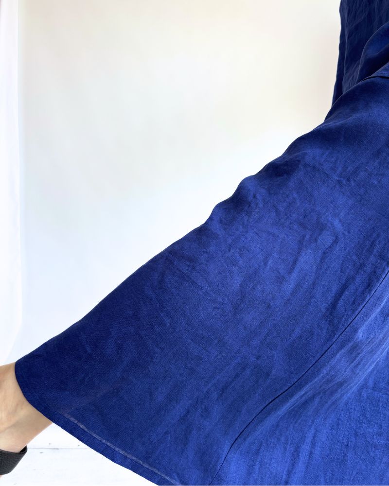 Flare pants (LINEN) in LoyalBlue
