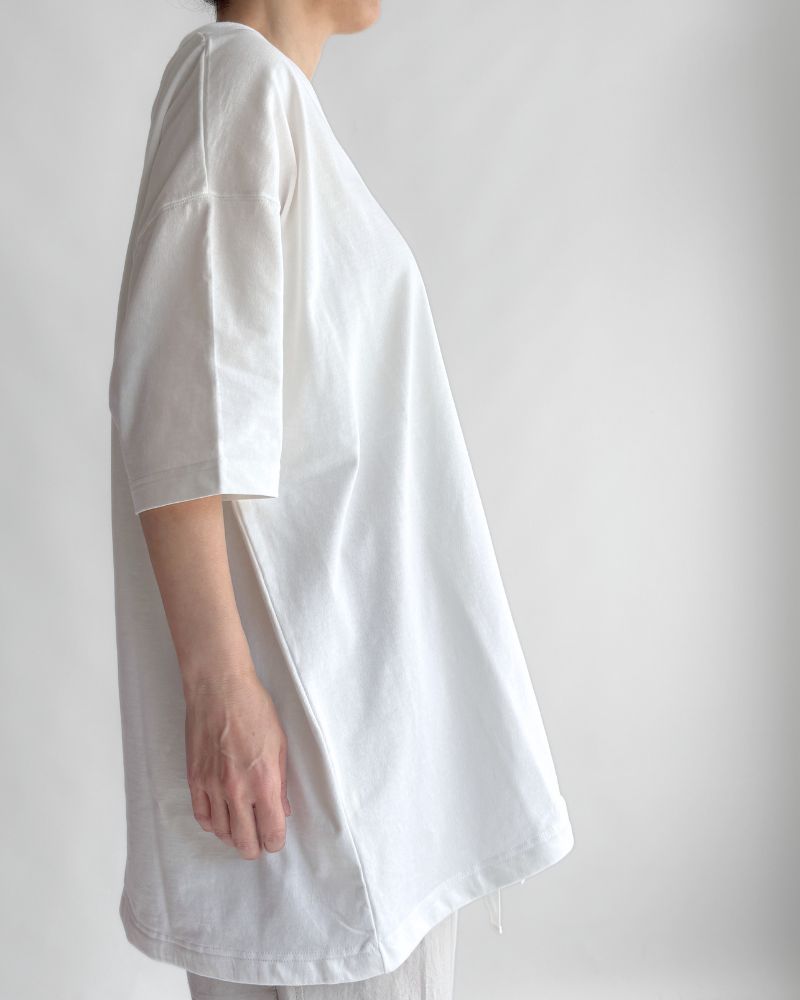 Shirring S/S PULLOVER in White