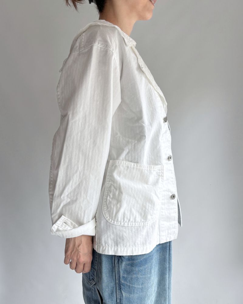 ARMY Herringbone Jacket in White
