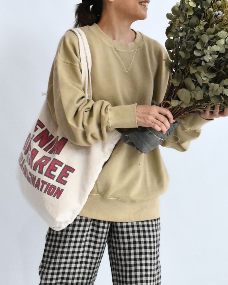 FRENCH TERRY PIGMENT PULLOVER in Beige