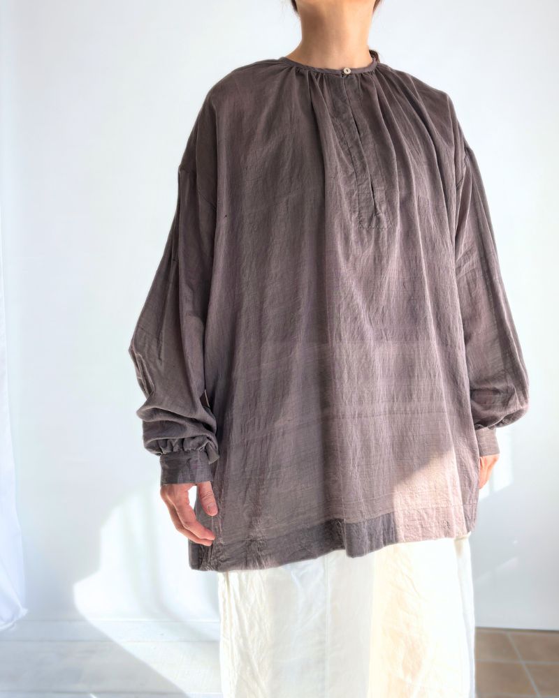 Silk Cotton Airy Smock in Charcoal