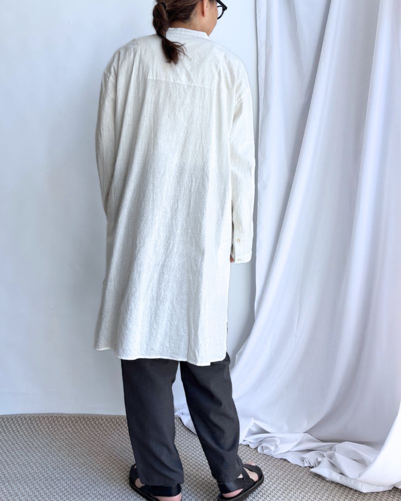 Cotton linen kameez tunic in White