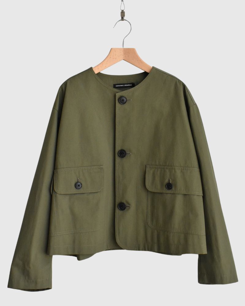 ROCKY-GABA Collarless Jacket in Khaki