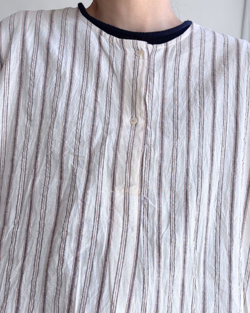 Bengal Stripe Tunic Dress in Ecru
