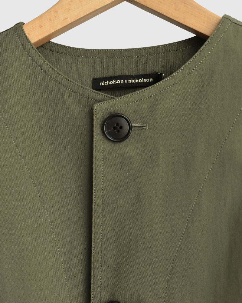 ROCKY-GABA Collarless Jacket in Khaki