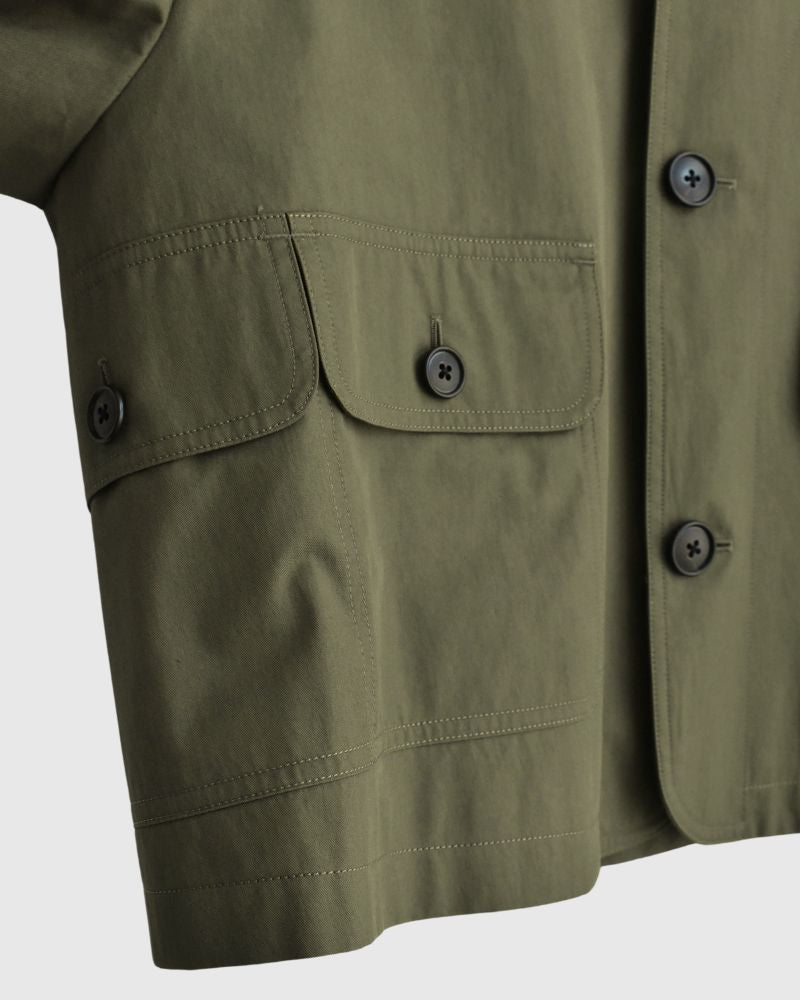 ROCKY-GABA Collarless Jacket in Khaki