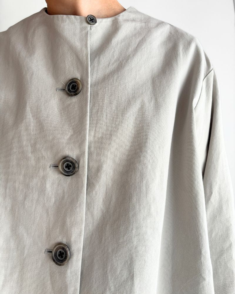 Cotton Washi Square Jacket in Gray Cotton Washi Square Jacket in Gray