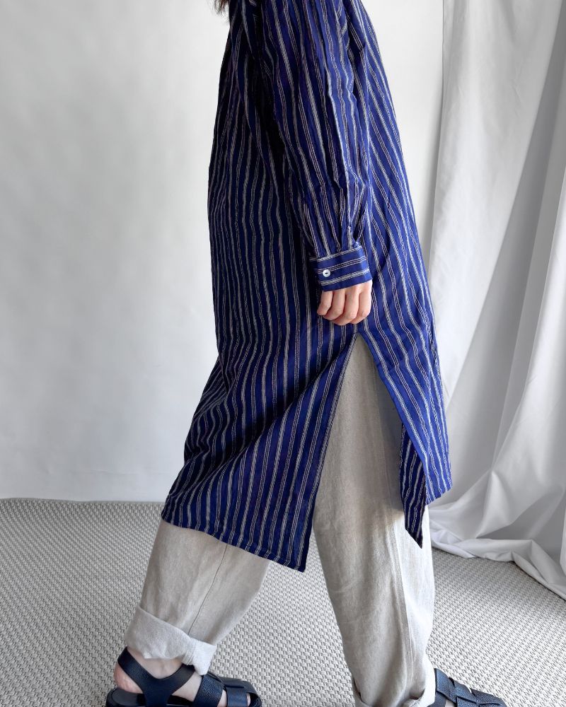 Bengal Stripe Tunic Dress in Navy